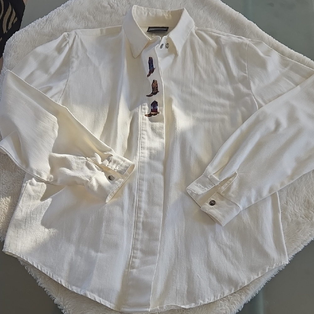 Men's Casual White Button Down Shirt